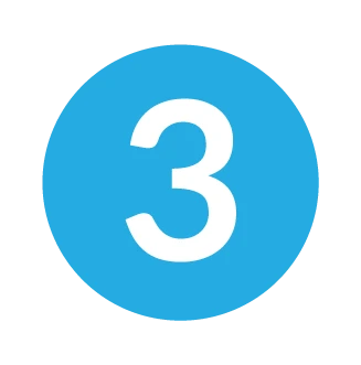 Icon of a blue circle with a white number 3 in the center