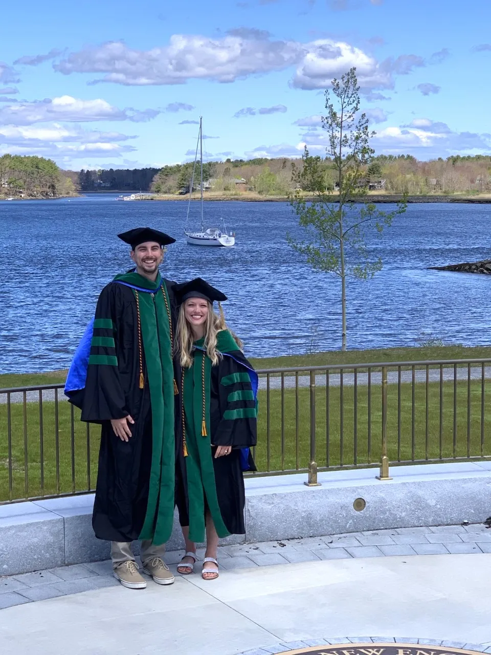 Pelletier with husband, Zachary Zaniewski, D.O. ’20, whom she met at the UNE COM anatomy lab.