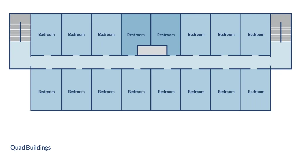 Floor plan of the Quad buildings