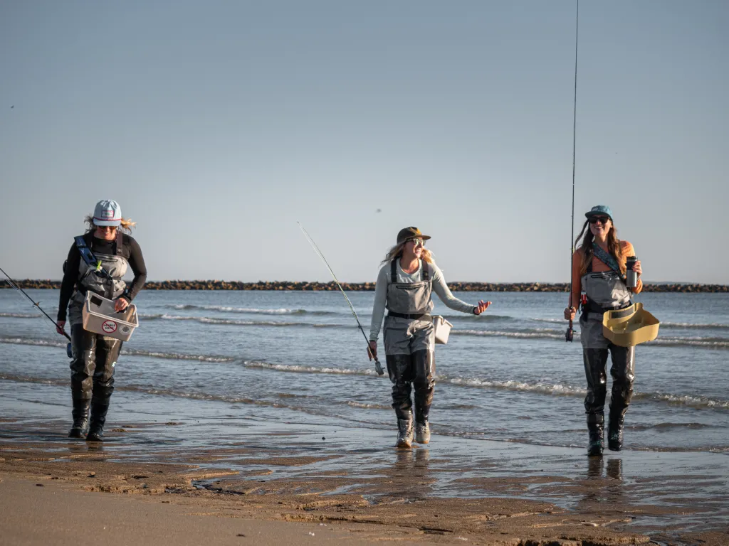 The group on the beach