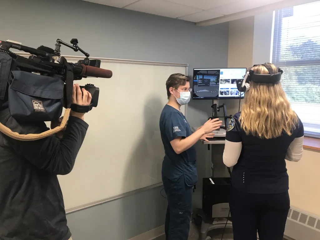 Nursing student in the sim lab