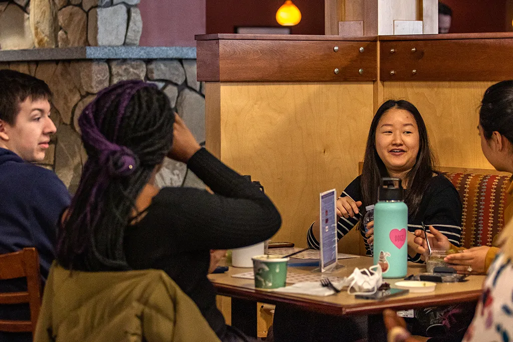 Students playing Bingo in the Nor'easter Cafe