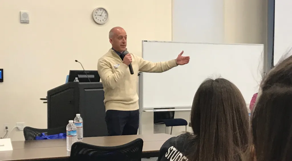 Jonathan Millen, dean of UNE's College of Arts and Sciences, welcomes students to campus