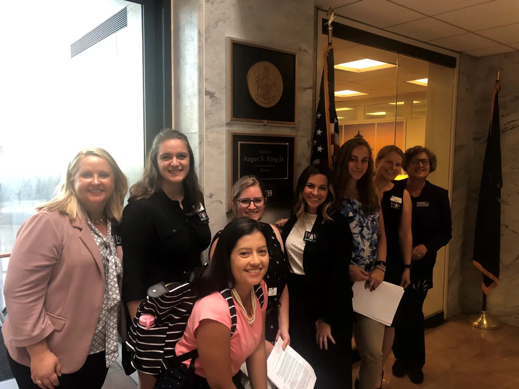 Faculty and students outside Senator King's Washington, D.C. office