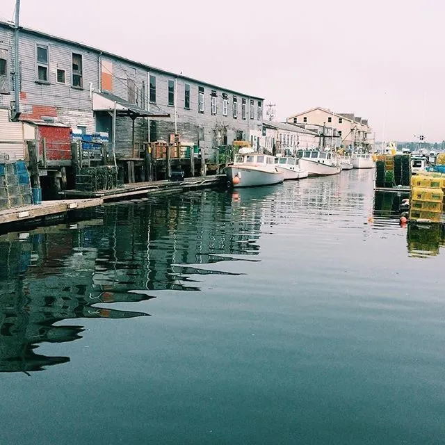 Portland harbor near the UNE health professions campus in Portland, Maine.