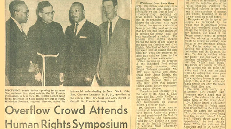 Scrapbooked articles of the Human Rights symposium in 1964