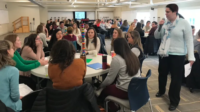 Accelerated Nursing students at an orientation event