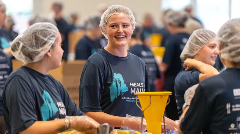 Meals for Maine volunteers prepare meal kits on Sept. 18 to help combat food insecurity.