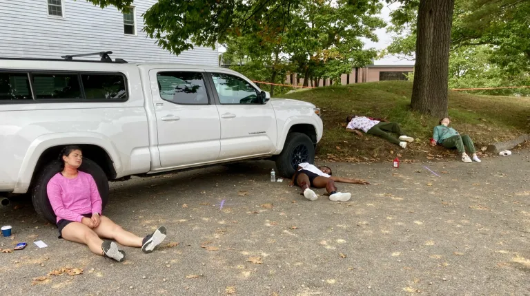 Students participated in a mock mass casualty incident.