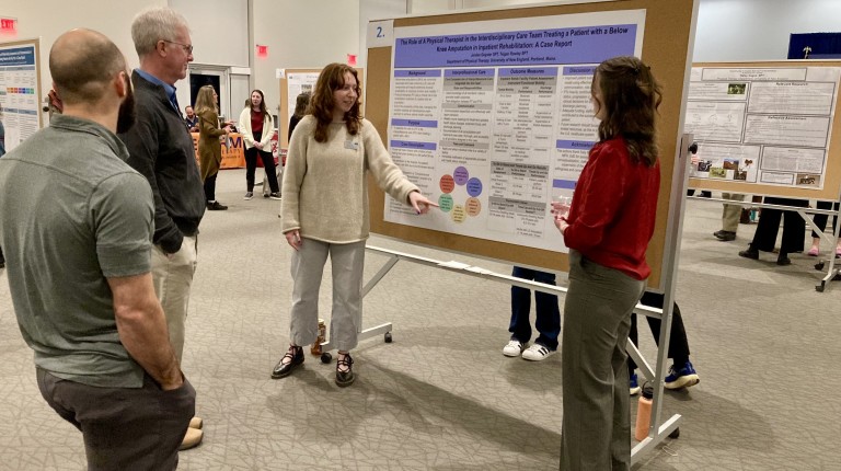 UNE's Department of Physical Therapy held its annual poster session for third-year students in December, and it included a job fair for the second year in a row.