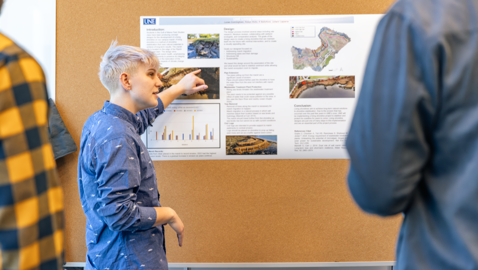 UNE students shared their climate research at the first Southern Maine Climate Action Workshop