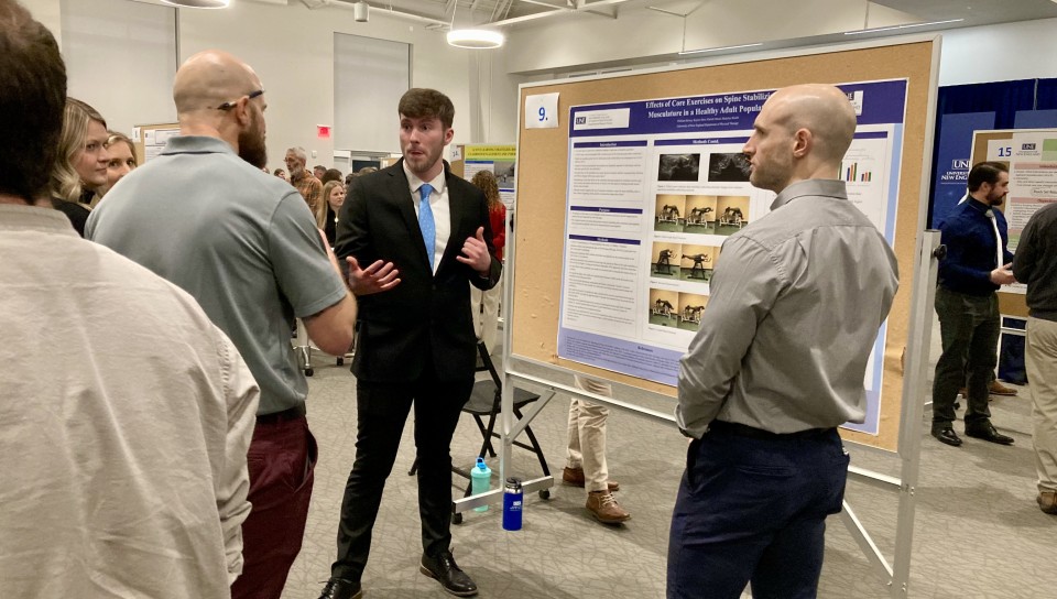 UNE's Department of Physical Therapy held its annual poster session for third-year students in December, and it included a job fair for the second year in a row.