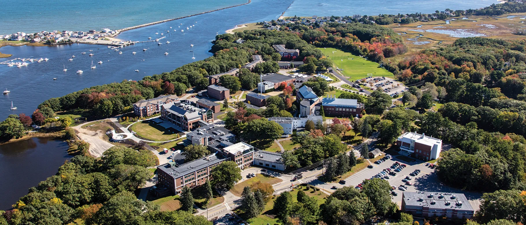 aerial view of the biddeford campus