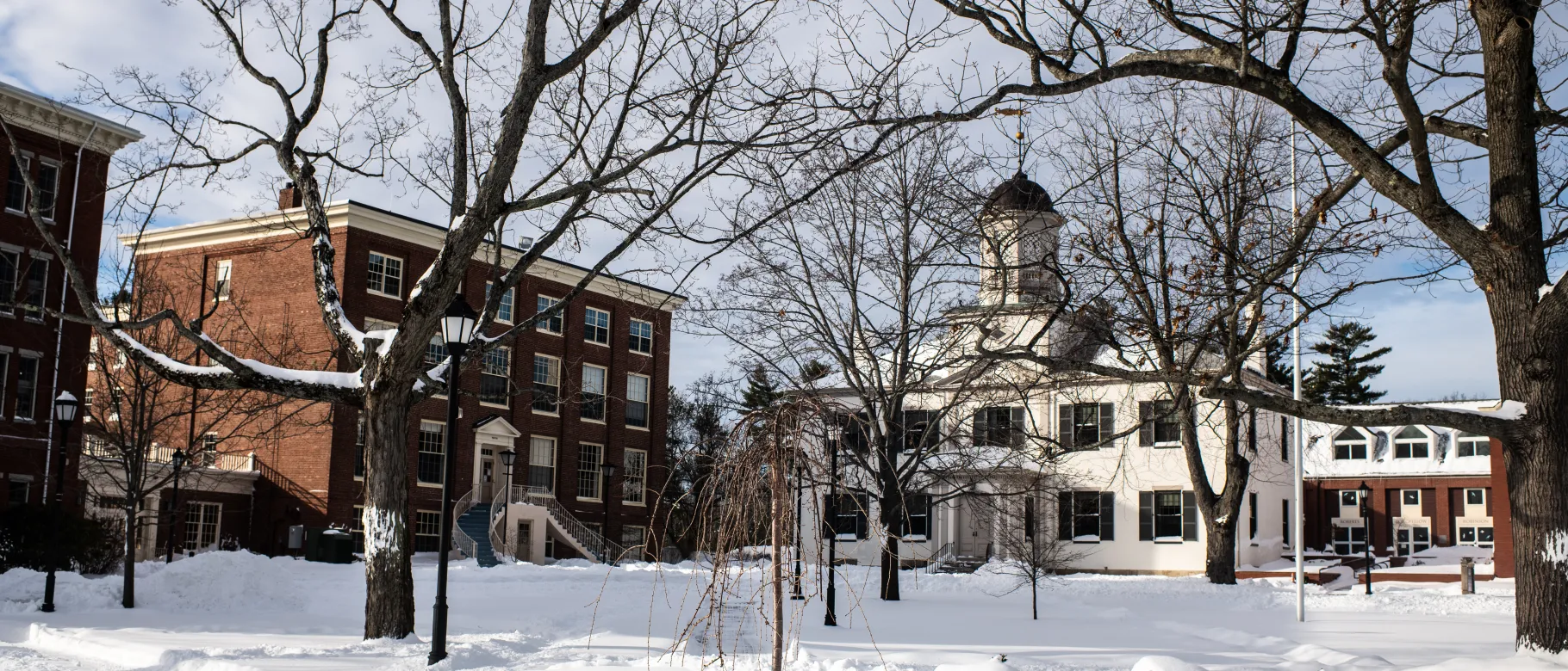 Portland campus in the snow