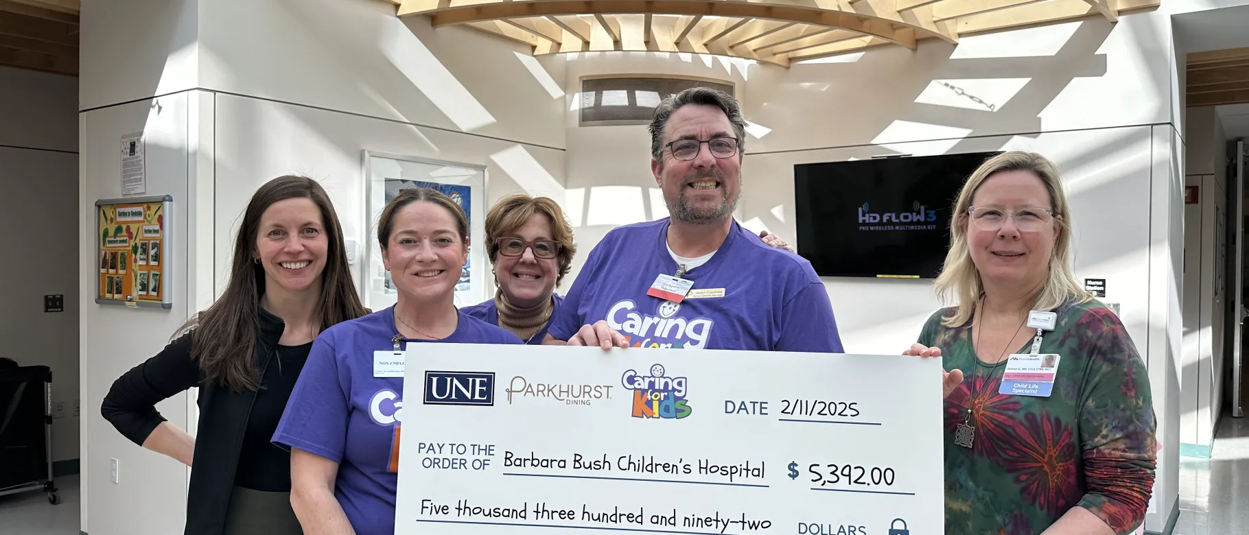 UNE 's Parkhurst Dining staff raises over $5K for local children's hospital