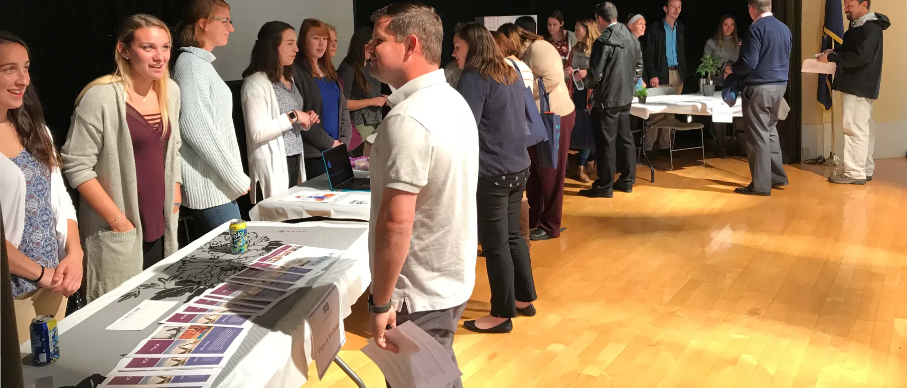 HWOS students staff tables at Kennebunk's recent Health & Wellness Fair.