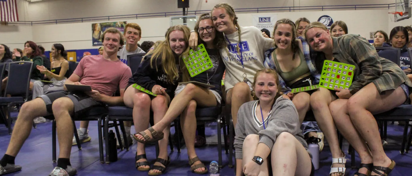 A group of undergrad students playing Bingo