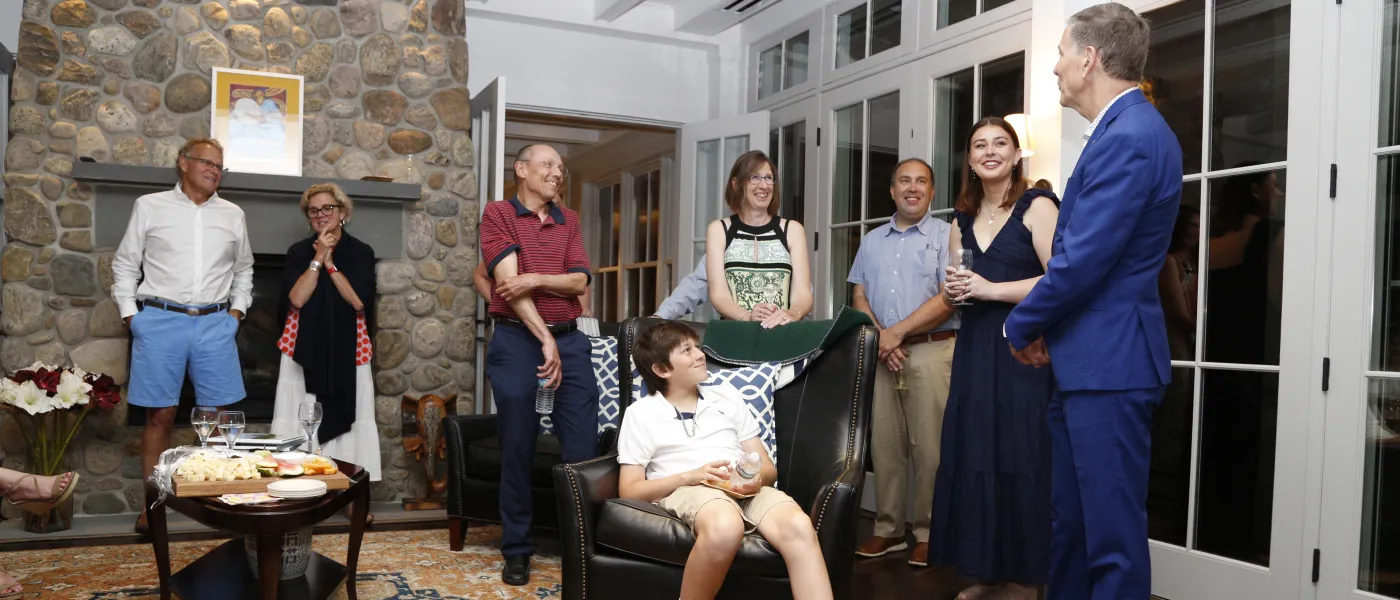 Anderson and company gather at the President's House to watch the finale