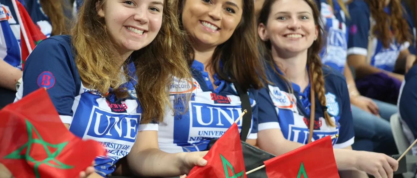 Students attending IRT soccer game in Tangier