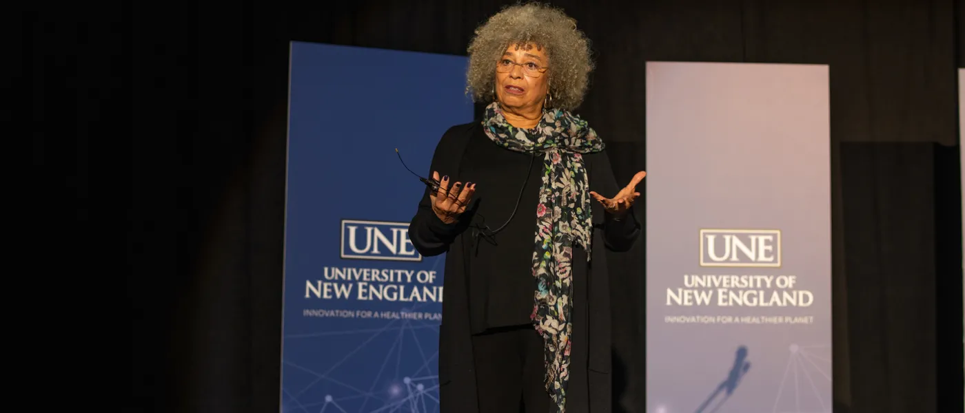 Angela Davis on stage