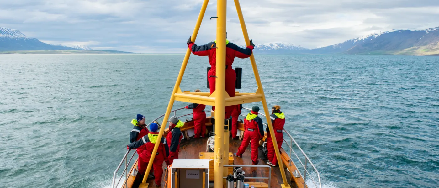 On a boat in Iceland Travel Course