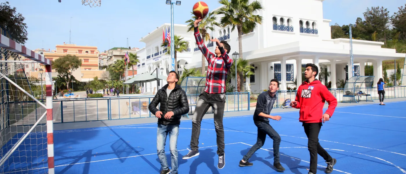 Tangier, Morocco Campus Blue Sports Court