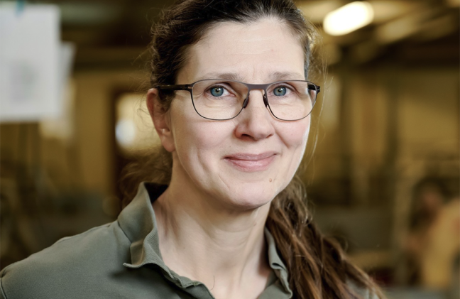 A photo of a woman smiling