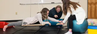 students in the occupational therapy lab