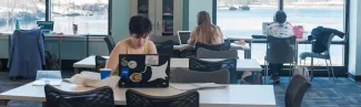 students studying in the student academic success center