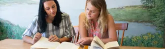 Two students studying