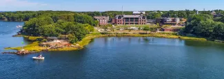 An aerial view of the Biddeford Campus