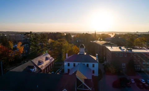 An aerial view of the Portland Campus