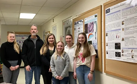 Glenn Stevenson, second from the left and his student researchers