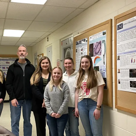 Glenn Stevenson, second from the left and his student researchers