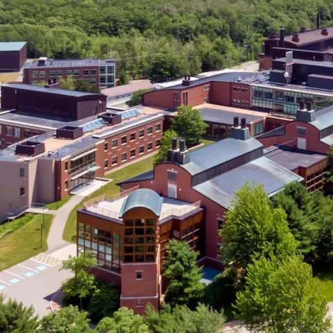 Aerial image of the Jackson Laboratory in Bar Harbor, Maine